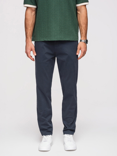 Ombre Clothing Férfi szilárd chino nadrág REGULAR FIT - sötétkék V4 OM-PACP-0293 Ombre Clothing