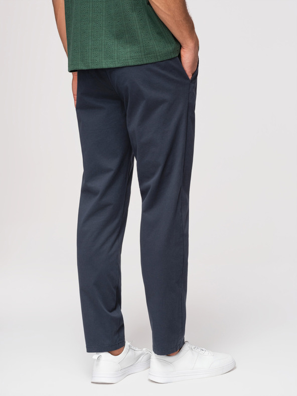 Ombre Clothing Férfi szilárd chino nadrág REGULAR FIT - sötétkék V4 OM-PACP-0293 Ombre Clothing