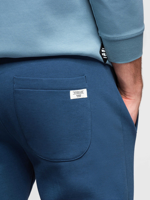 Ombre Clothing Férfi pamut melegítő nadrág BASIC bélés nélkül - sötétkék V4 OM-PABS-0304 Ombre Clothing