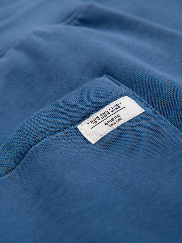 Ombre Clothing Férfi pamut melegítő nadrág BASIC bélés nélkül - sötétkék V4 OM-PABS-0304 Ombre Clothing