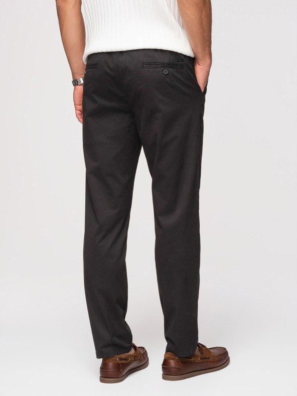 Ombre Clothing Férfi chino nadrág REGULAR FIT - fekete V5 OM-PACP-0293 Ombre Clothing