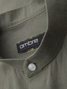 Ombre Clothing Férfi vászon ing álló gallérral és zsebbal REGULAR FIT - khaki V6 K704 Ombre Clothing