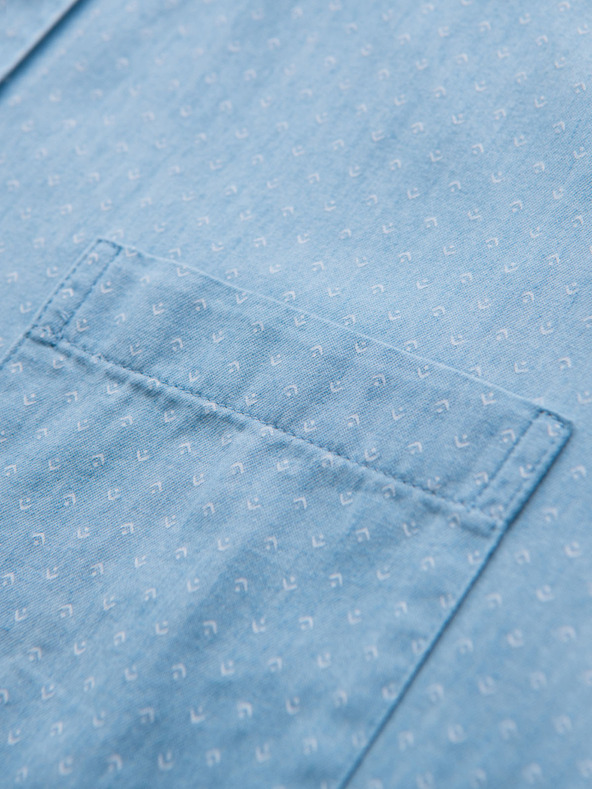 Ombre Clothing Férfi pamut ing finom denimből mintával - világos kék V1 K702 Ombre Clothing