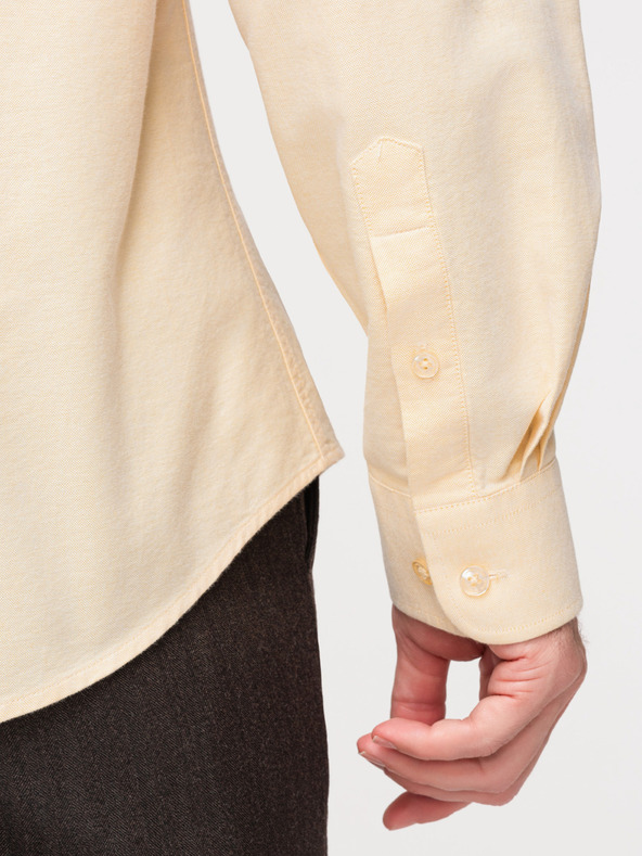 Ombre Clothing Pasztell pamut férfi oxford ing - világos sárga V3 K705 Ombre Clothing