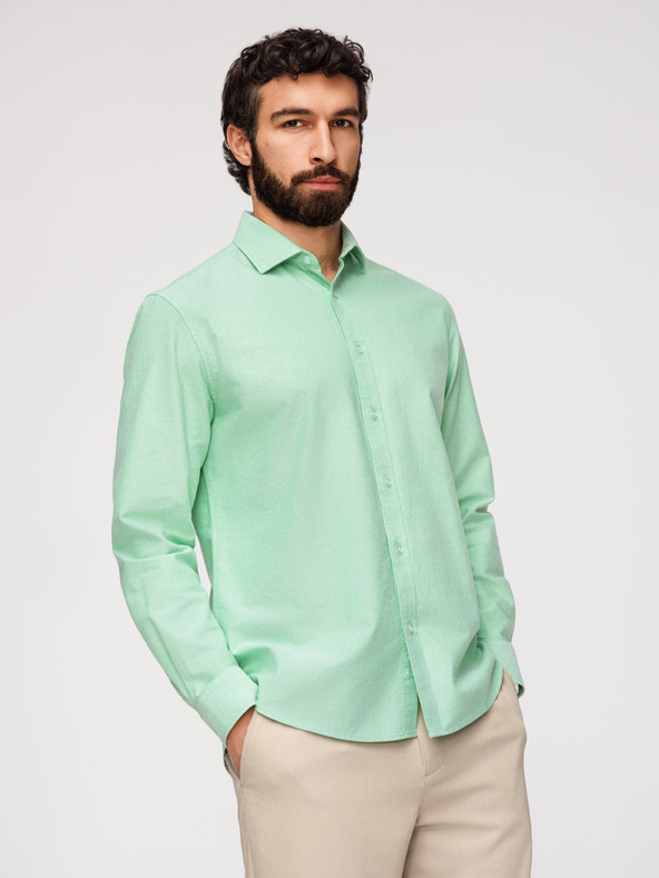 Ombre Clothing Férfi pamut oxford ing pasztell színekben - menta V4 K705 Ombre Clothing