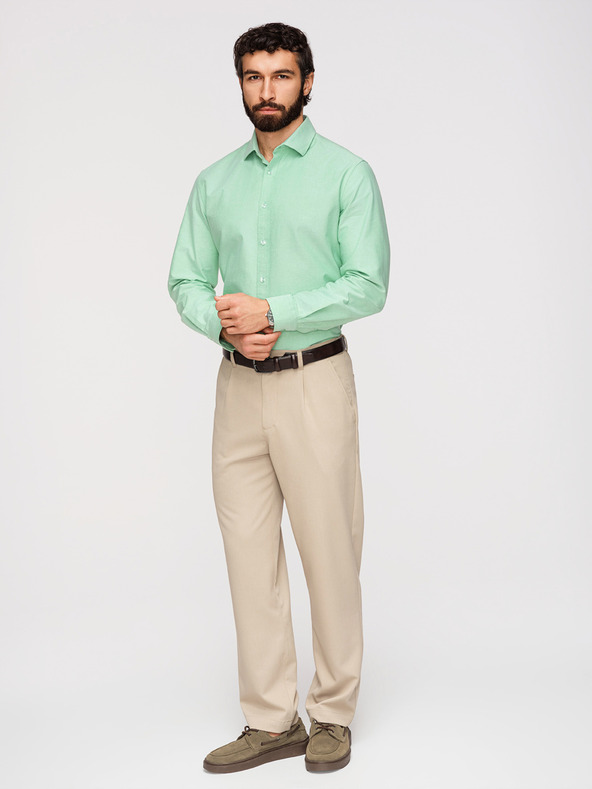 Ombre Clothing Férfi pamut oxford ing pasztell színekben - menta V4 K705 Ombre Clothing