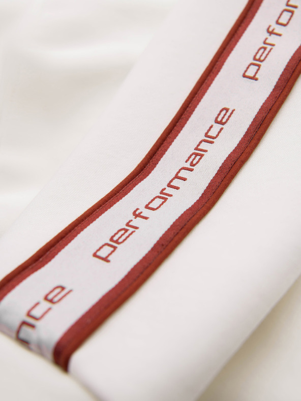 Ombre Clothing Férfi rugalmas pulóver kontrasztos szegélyezéssel és magas gallérral - krém V2 B1715 Ombre Clothing