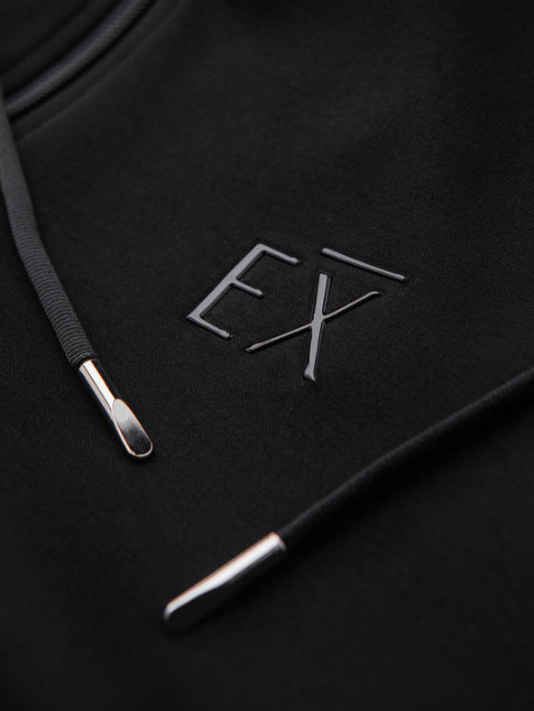 Ombre Clothing Férfi pulóver kapucnival sima kötésből - fekete V1 OM-SZBC-0196 Ombre Clothing