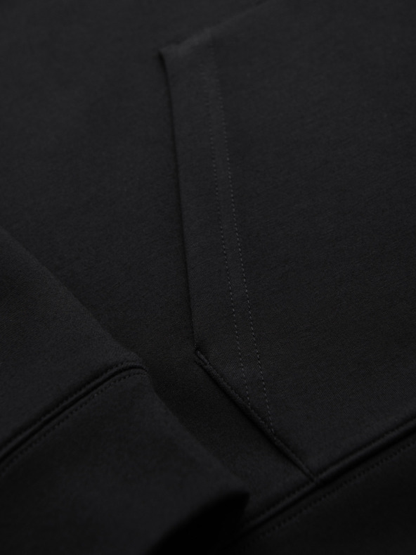 Ombre Clothing Férfi pulóver kapucnival sima kötésből - fekete V1 OM-SZBC-0196 Ombre Clothing