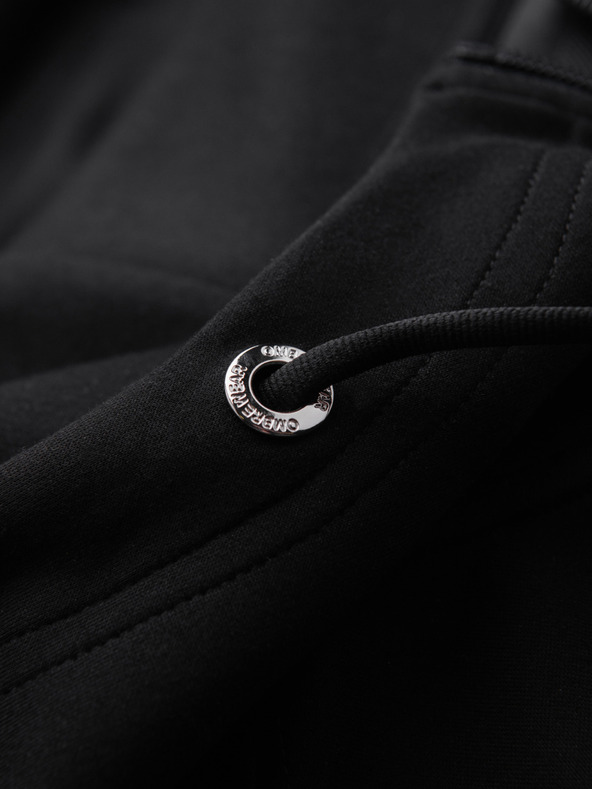 Ombre Clothing Férfi pulóver kapucnival sima kötésből - fekete V1 OM-SZBC-0196 Ombre Clothing