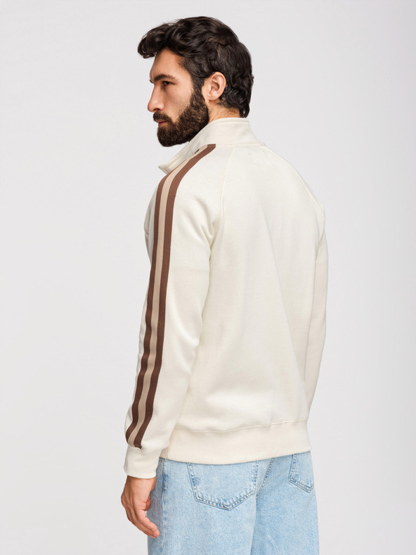 Ombre Clothing Férfi pulóver magas gallérral és szegélyezéssel - krém V3 B1718 Ombre Clothing