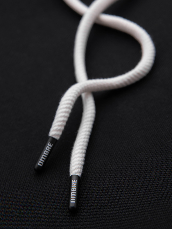 Ombre Clothing Férfi pamut pulóver BASIC kanguru zsebvel kapucnival - fekete Ombre Clothing