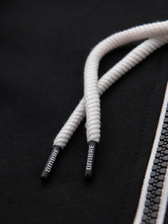 Ombre Clothing Férfi pamut rugalmas pulóver BASIC kapucnival - fekete V5 OM-SSBZ-0272 Ombre Clothing