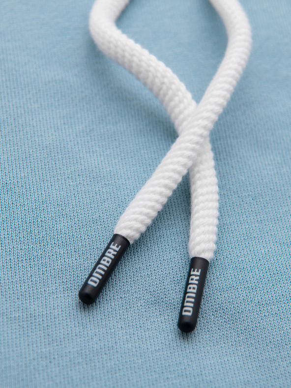 Ombre Clothing Férfi pamut BASIC pulóver kenguru zsebel és kapucnival - kék Ombre Clothing