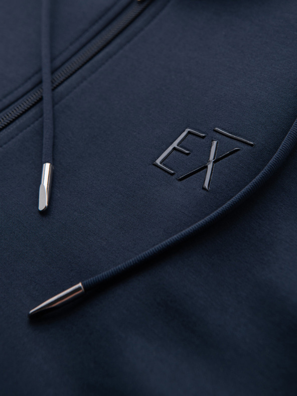 Ombre Clothing Férfi pulóver kapucnival sima kötésből - sötétkék V4 OM-SZBC-0196 Ombre Clothing