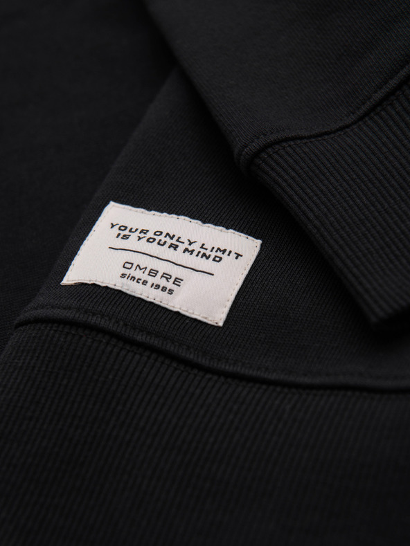 Ombre Clothing Férfi BASIC pulóver kerek nyakkivágással - fekete Ombre Clothing