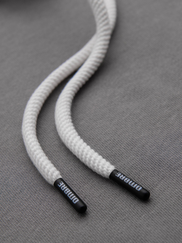 Ombre Clothing Férfi pamut kenguru BASIC pulóver kapucnival - szürke Ombre Clothing