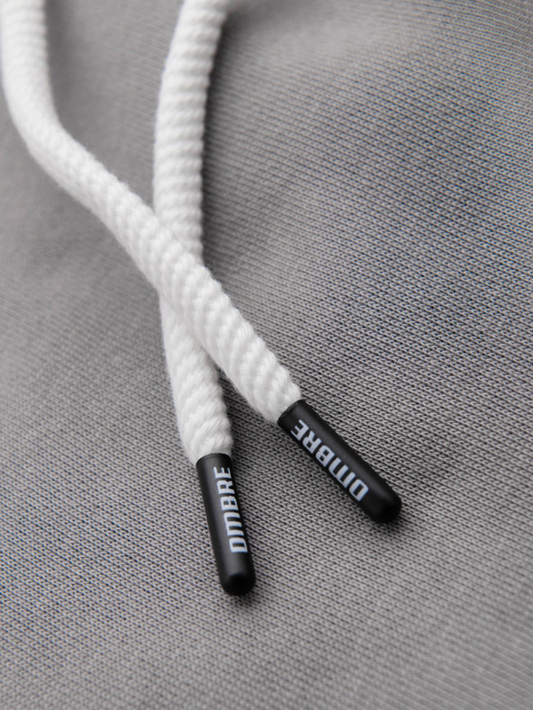 Ombre Clothing Férfi pamut BASIC pulóver cipzáras kapucnival - szürke V8 OM-SSBZ-0272 Ombre Clothing