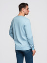 Ombre Clothing Férfi BASIC pulóver kerek nyakkivágással - kék Ombre Clothing