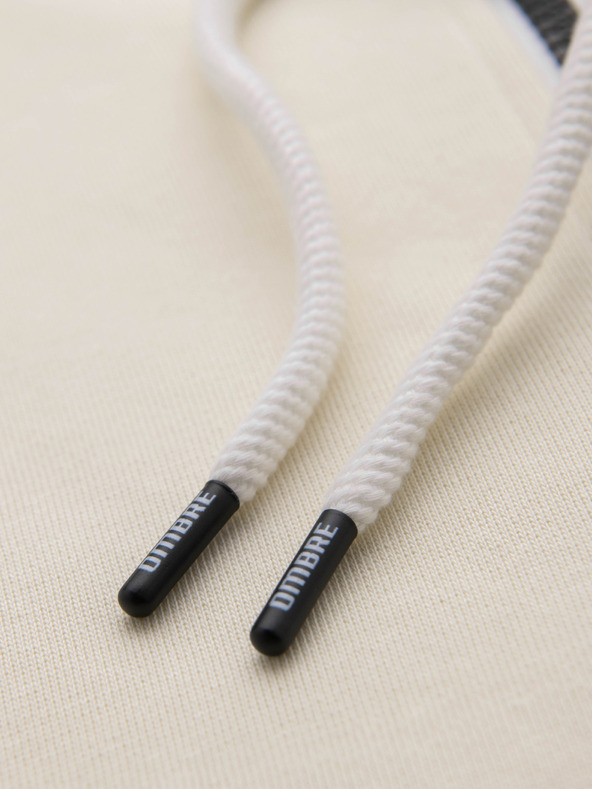 Ombre Clothing Férfi pamut rugalmas BASIC pulóver kapucnival - krém V11 OM-SSBZ-0272 Ombre Clothing