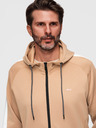 Ombre Clothing Férfi kapucnis pulóver gomb nélkül és szegélyezéssel - bézs V4 B1717 Ombre Clothing