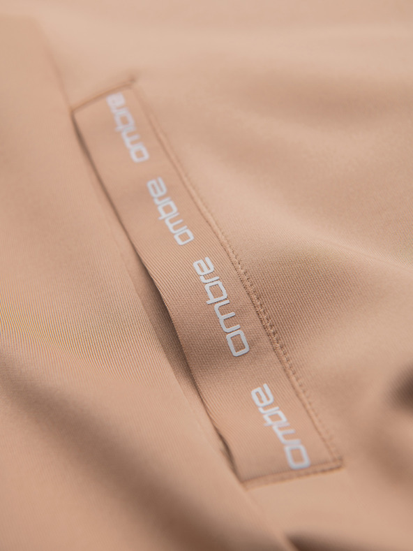 Ombre Clothing Férfi kapucnis pulóver gomb nélkül és szegélyezéssel - bézs V4 B1717 Ombre Clothing