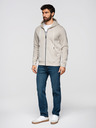 Ombre Clothing Férfi pamut BASIC pulóver kapucnival - világosbézs V1 OM-SSBZ-0272 Ombre Clothing