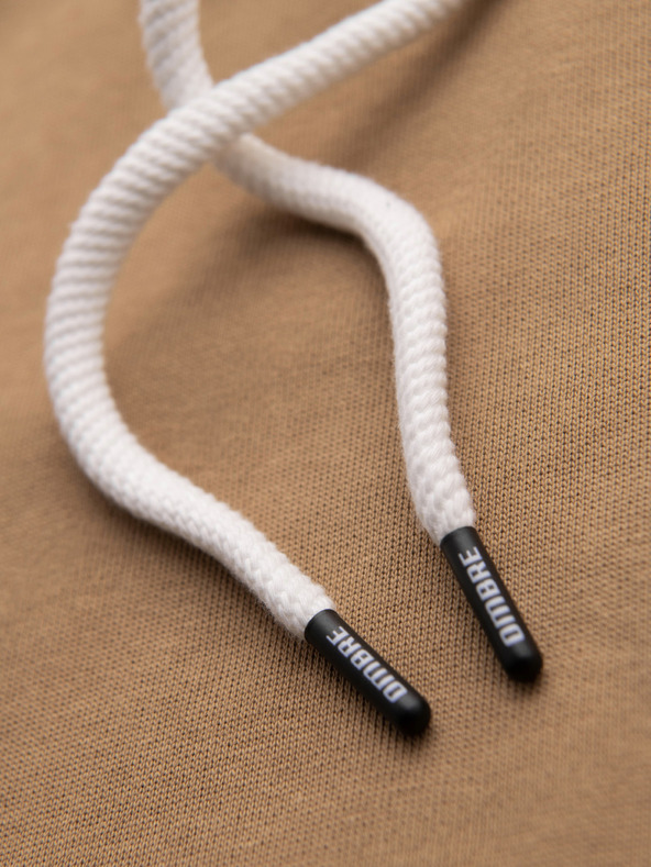 Ombre Clothing Férfi pamut kenguru BASIC pulóver kapucnival - barna Ombre Clothing