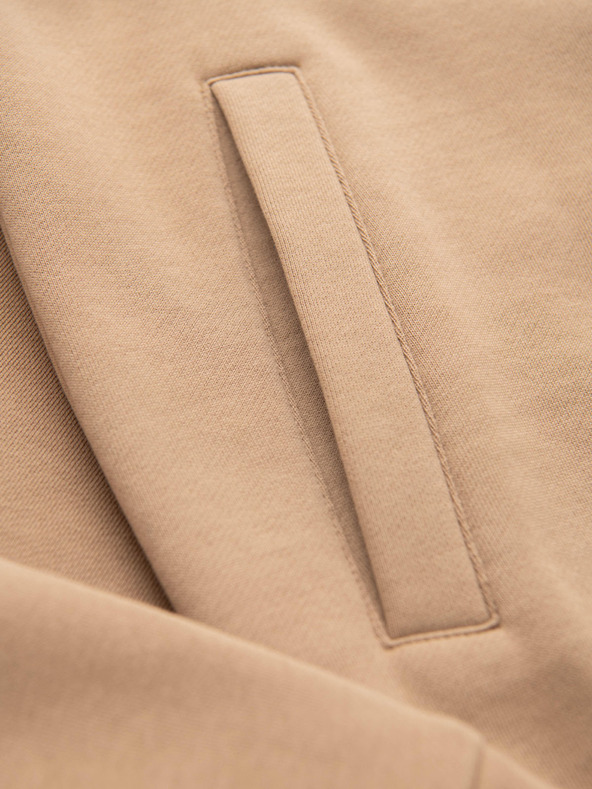 Ombre Clothing Férfi cipzáras pulóver kontraszt szegélyezéssel és magas állással - barna V1 B1715 Ombre Clothing