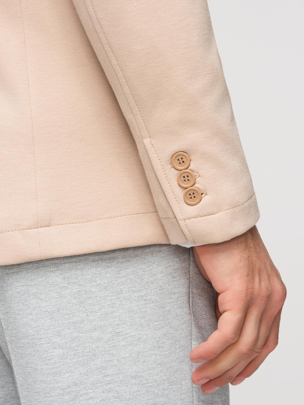 Ombre Clothing Férfi kötött slim fit kabát finom szerkezettel - bézs V5 M165 Ombre Clothing