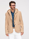 Ombre Clothing Férfi strukturált dzseki magas állással és kapucnival - világosbarna V1 M167 Ombre Clothing