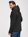 Ombre Clothing Férfi strukturált dzseki magas állással és kapucnival - fekete V2 M167 Ombre Clothing