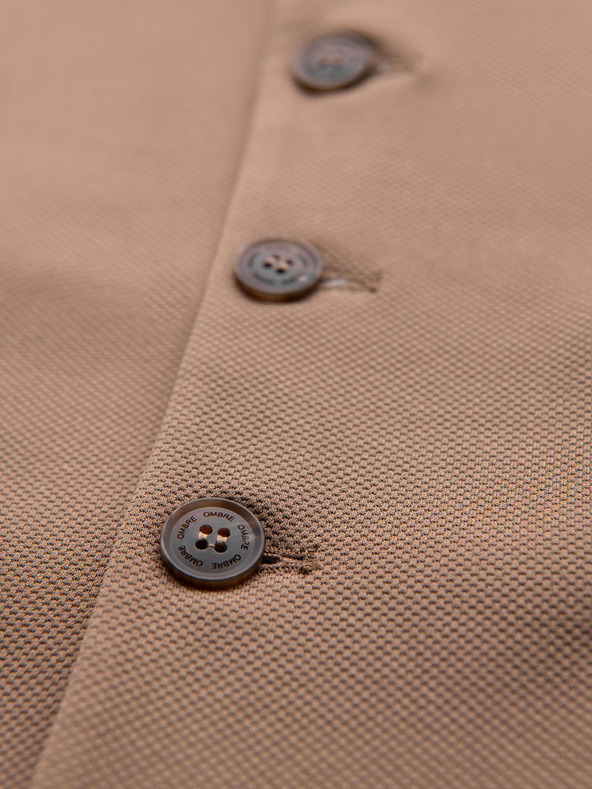 Ombre Clothing Férfi elegáns mellény revérrel - barna V1 V66 Ombre Clothing