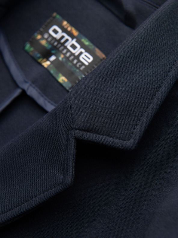 Ombre Clothing Férfi kötött slim fit kabát finom textúrával - sötétkék V3 M165 Ombre Clothing
