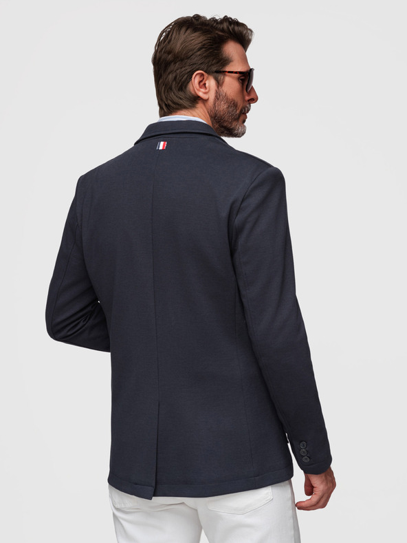 Ombre Clothing Férfi kötött slim fit kabát finom textúrával - sötétkék V3 M165 Ombre Clothing