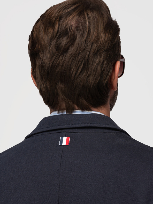 Ombre Clothing Férfi kötött slim fit kabát finom textúrával - sötétkék V3 M165 Ombre Clothing