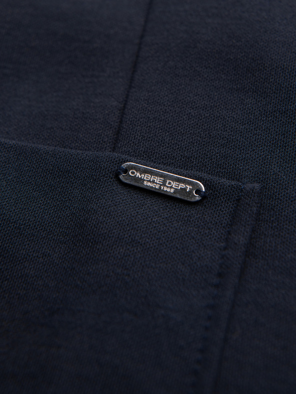 Ombre Clothing Férfi kötött slim fit kabát finom textúrával - sötétkék V3 M165 Ombre Clothing