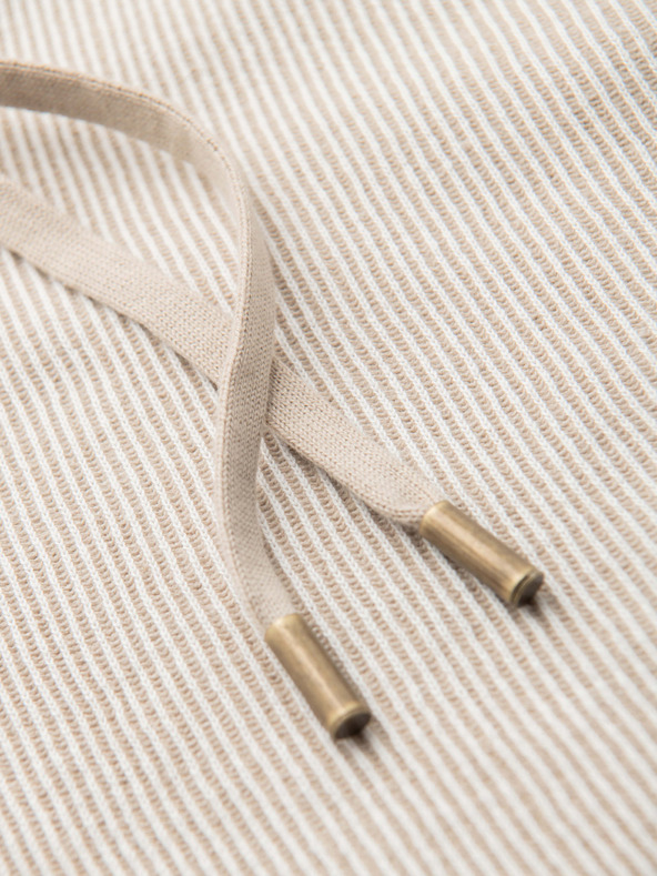 Ombre Clothing Férfi kötött rövidnadrág állítható derékkal - bézs V1 OM-SRCS-0202 Ombre Clothing