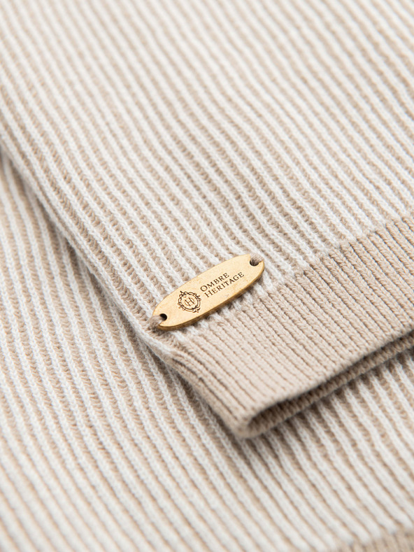 Ombre Clothing Férfi kötött rövidnadrág állítható derékkal - bézs V1 OM-SRCS-0202 Ombre Clothing