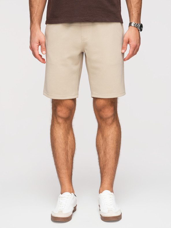 Ombre Clothing Férfi strukturált rövidnadrág REGULAR FIT - bézs V1 OM-SRSK-0124 Ombre Clothing