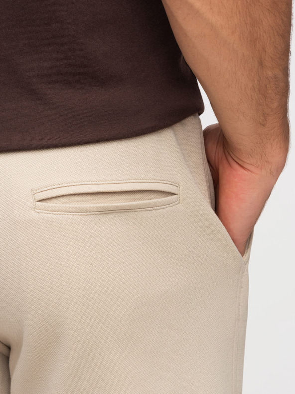 Ombre Clothing Férfi strukturált rövidnadrág REGULAR FIT - bézs V1 OM-SRSK-0124 Ombre Clothing