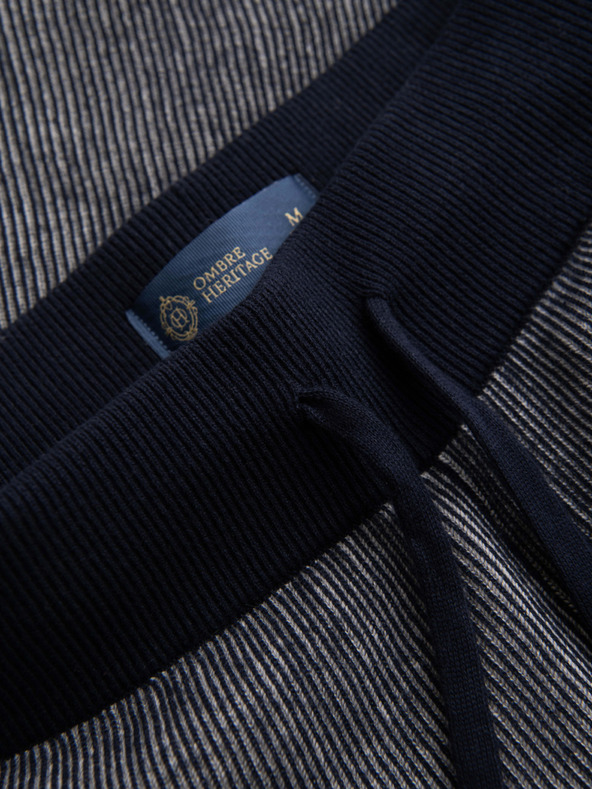 Ombre Clothing Férfi kötött rövidnadrág állítható derékkal - sötét kék V3 OM-SRCS-0202 Ombre Clothing