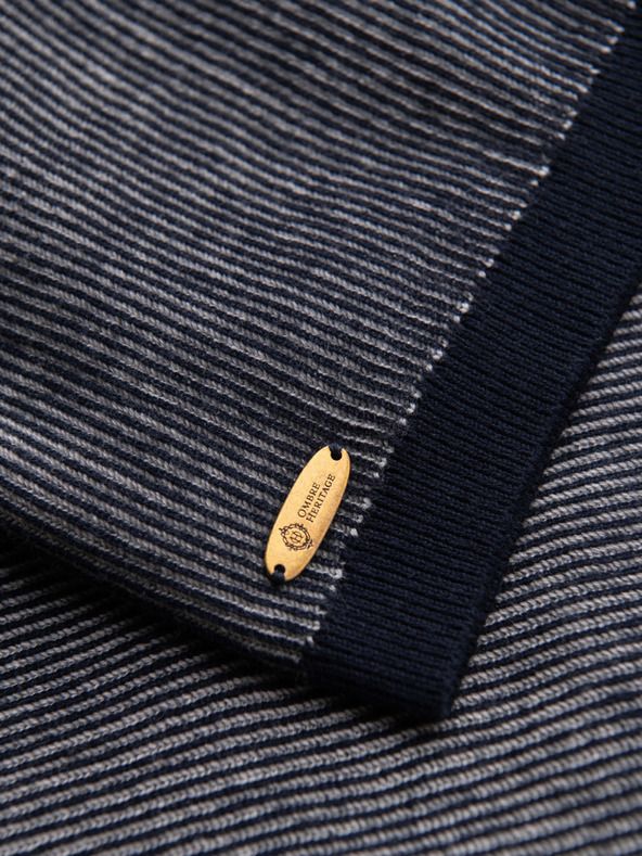 Ombre Clothing Férfi kötött rövidnadrág állítható derékkal - sötét kék V3 OM-SRCS-0202 Ombre Clothing