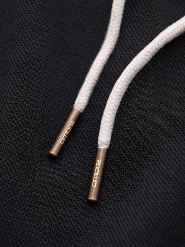 Ombre Clothing Férfi strukturált rövidnadrág REGULAR FIT - fekete V2 OM-SRSK-0124 Ombre Clothing