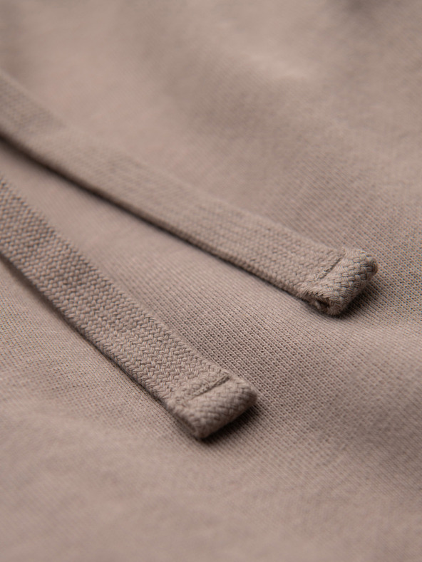 Ombre Clothing Férfi rövidnadrág REGULAR FIT francia frottír kötöttből - sötét bézs V2 OM-SRSK-0196 Ombre Clothing