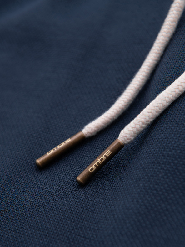 Ombre Clothing Férfi strukturált rövidnadrág REGULAR FIT - sötét kék V3 OM-SRSK-0124 Ombre Clothing