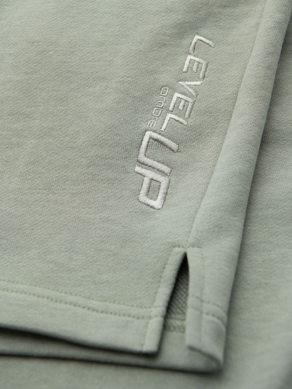 Ombre Clothing Férfi rövidnadrág REGULAR FIT francia frottír kötöttből - pasztell zöld V3 OM-SRSK-0196 Ombre Clothing