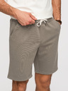 Ombre Clothing Férfi strukturált rövidnadrág REGULAR FIT - khaki V4 OM-SRSK-0124 Ombre Clothing