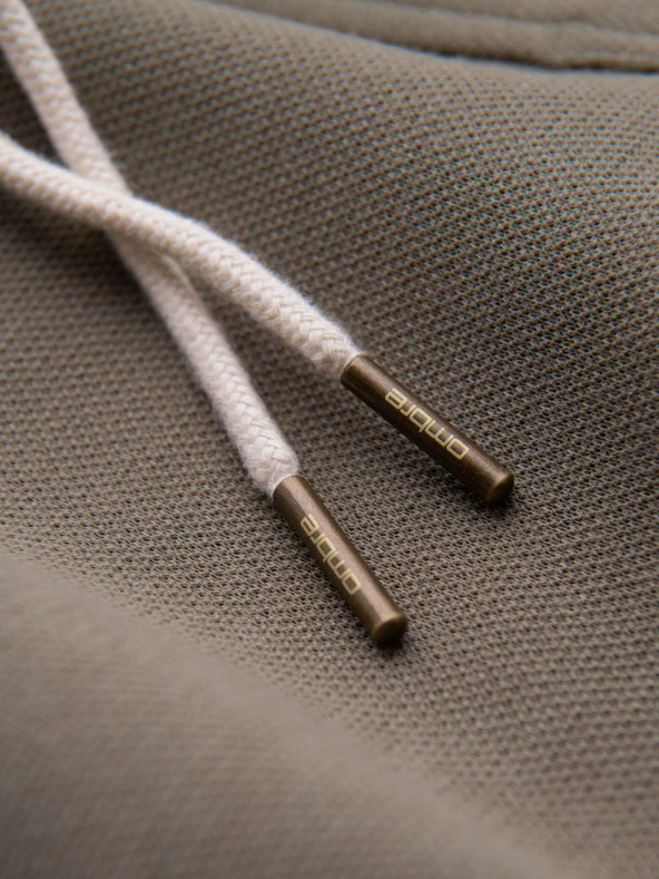 Ombre Clothing Férfi strukturált rövidnadrág REGULAR FIT - khaki V4 OM-SRSK-0124 Ombre Clothing