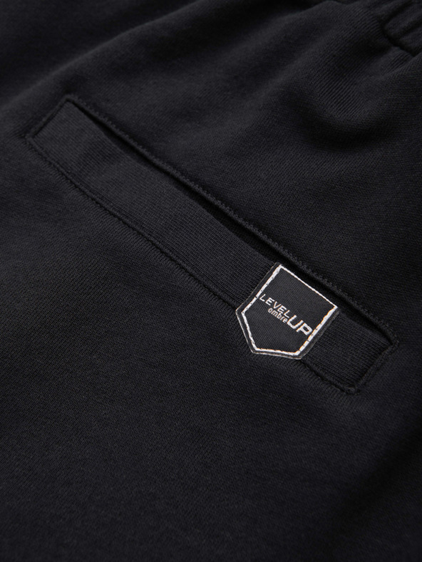 Ombre Clothing Férfi rövidnadrág REGULAR FIT francia frottír kötöttből - fekete V4 OM-SRSK-0196 Ombre Clothing